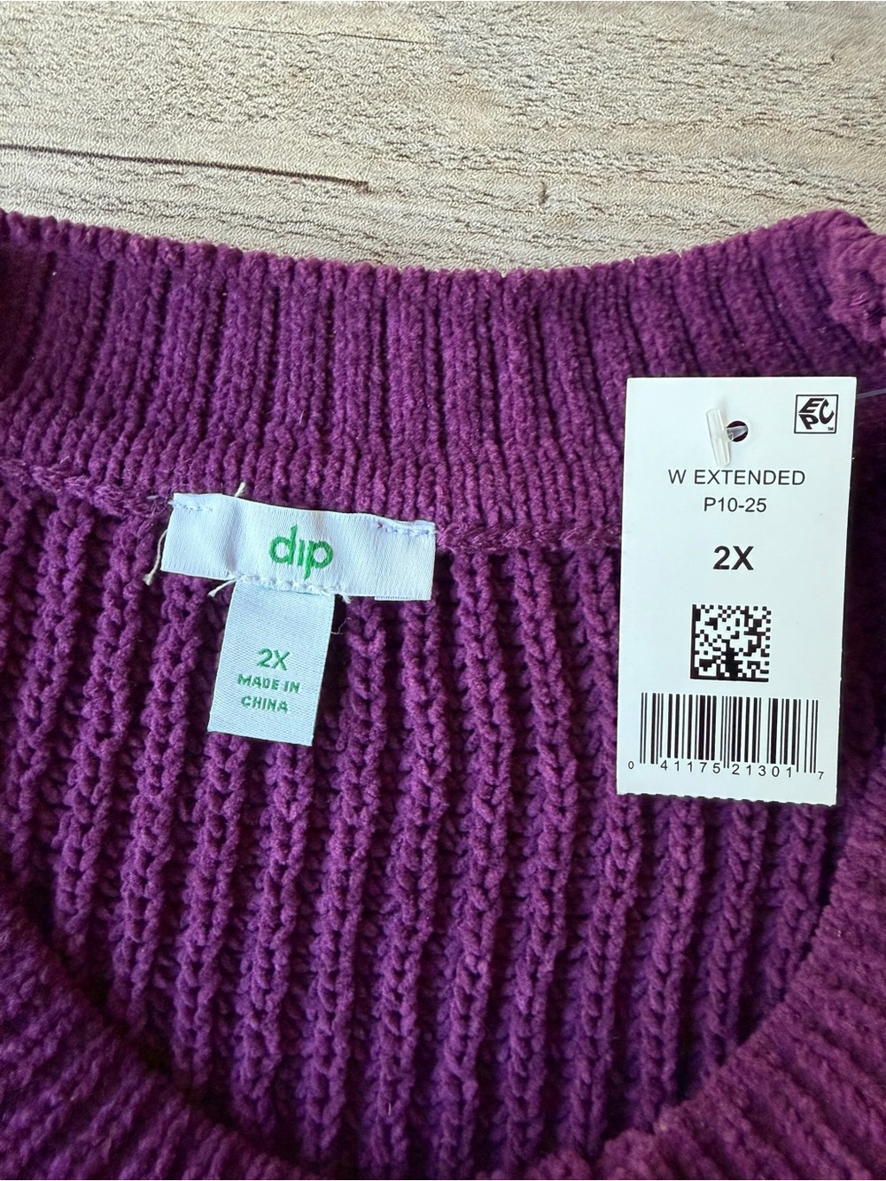 Dip Purple Chunky Ribbed Knit Oversized Hi-Low Sweater 2X NWT - Picture 14 of 16